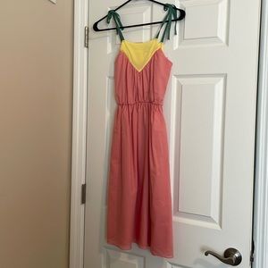 Piupiuchick Vintage Pink Tricolor Long Dress